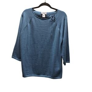 Pendleton Blue 100% Merino Wool 1X Sweater Box Pleat Tartan Skirt Virgin Wool 16